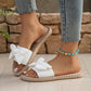 🎀🩰✨ Eleganta platta sandaler med rosett