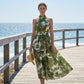 👗50% RABATT NU!🎀Dam Halterneck Ärmäslös Blommig Maxiklänning
