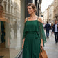 👗 50% RABATT! 💃 Cold shoulder maxiklänning – Elegant & flödande design – Framhäver axlarna, smickrande passform & mjukt fall – perfekt för fest, bröllop eller varma sommarkvällar 🌿✨