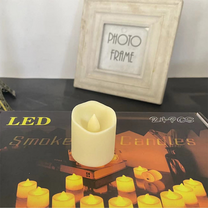🕯️✨💡 24-pack! Varmt flimrande flamfria LED-ljus