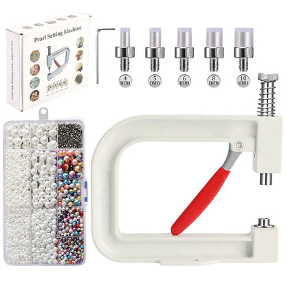 🔥Nyhet – 50 % rabatt! ☀️ Manuell pärlmonteringsmaskin för DIY med pärl- och nitsats – för DIY-entusiaster och smyckesdesigners. Skapa unika smycken hemma! 🔩💎