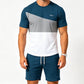 📢📢 50 % RABATT!! ⏰ Herr andningsbart färgblock-set – T-shirt & shorts, svalt & bekvämt, perfekt för varma dagar & semester 🌊