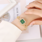 ⌚ 50% RABATT NU! 📿 Kvinnlig Armbandsur med Dragsko – Fyrkantig Design & Kristalldetaljer – Perfekt för Kontor & Vardag 🌟