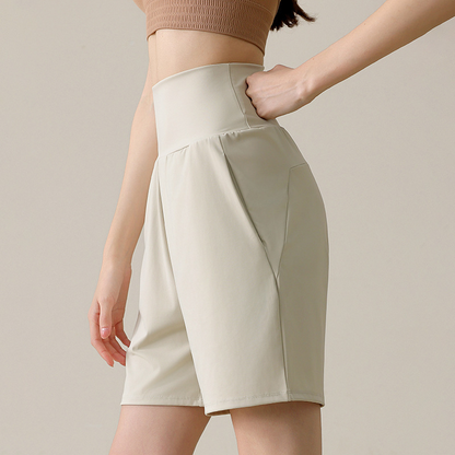 💃 Dam lösa högmidjade sportshorts – framhäver midjan, döljer höfterna & perfekt för alla träningspass, från yoga till HIIT 🌿