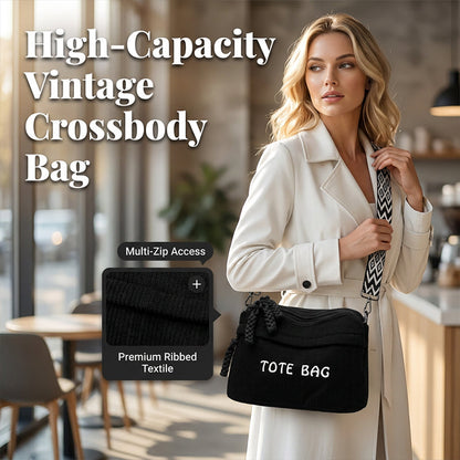 🔥40% RABATT NU!🔥 Dam Vintage Crossbody-väska med Stor Kapacitet