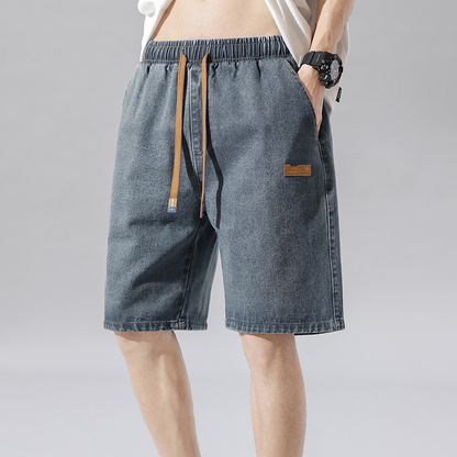 Herrshorts i lätt denim för sommaren – ledig passform, casual femdelad modell