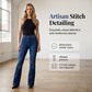 💃 Dam klassiska stretch-flare-jeans – figurnära genom höft & lår, utsvängda från knät, perfekta för att framhäva figuren & ge en lång siluett 🌸